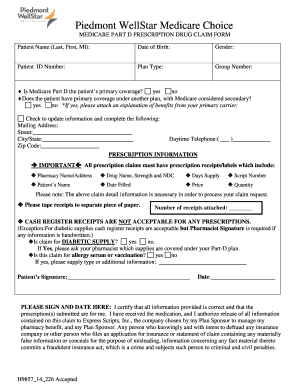 Medicare Part D Prescription Drug Claim Form
