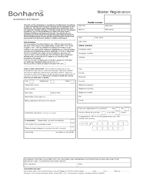 Bonhams Bidder Registration Form