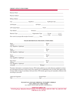 Credit Application Form