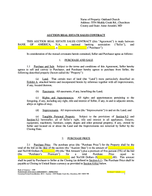 Auction Real Estate Sales Contract