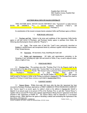 Auction Real Estate Sales Contract