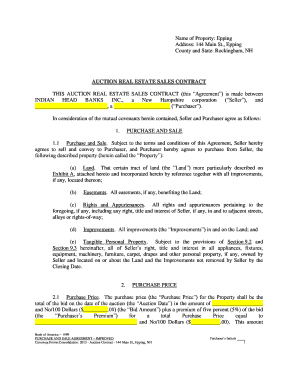 Auction Real Estate Sales Contract