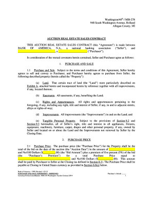 Auction Real Estate Sales Contract