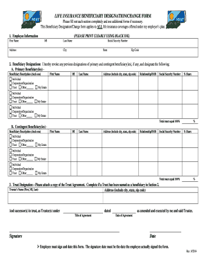 Life Insurance Beneficiary Designation Form