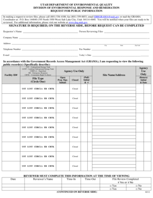 Utah Public Records Request Form