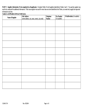 Supplier Contact Details Form