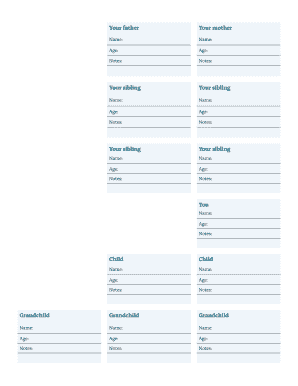 LifeFolio Family Tree Worksheet