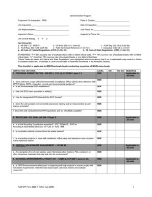 Environmental Inspection Checklist