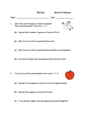 Grade 6 Ratios Word Problems Worksheet