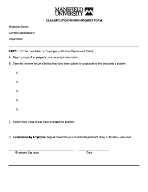 Classification Review Request Form