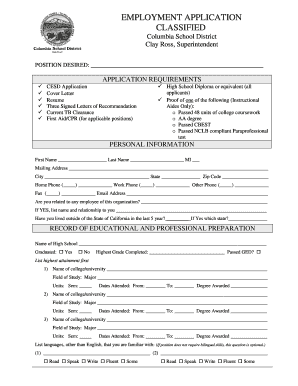 Employment Application Form