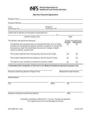 Illinois Abortion Payment Application