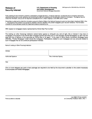 Ginnie Mae Security Interest Release Form