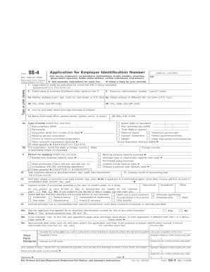 Form SS-4 Application for Employer Identification Number