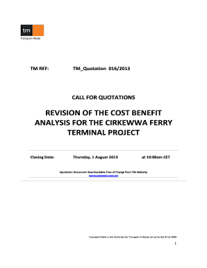 Revision of the cost benefit analysis for the cirkewwa ferry terminal ...