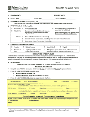 Time Off Request Form