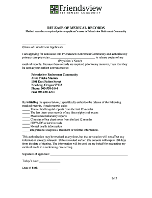 Release of Medical Records
