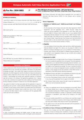 Octopus Automatic Add Value Service Application Form