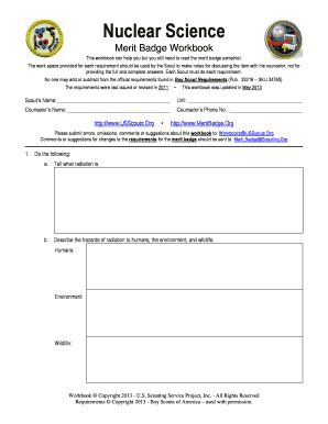 Nuclear Science Merit Badge Workbook