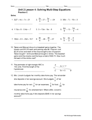 Solving Multi-Step Equations Worksheet