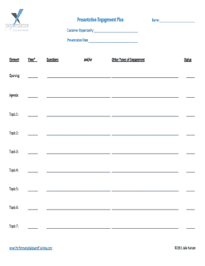 Presentation Engagement Plan Template