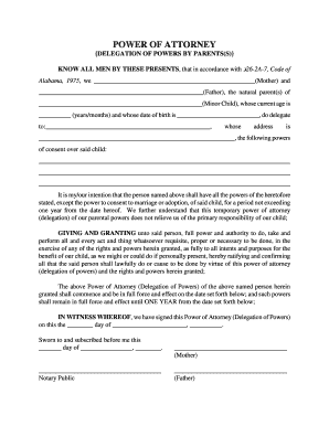 Power of Attorney for Child Care