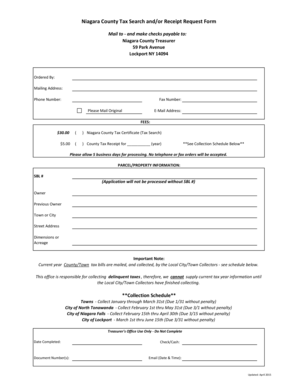 Niagara County Tax Search and Receipt Request Form