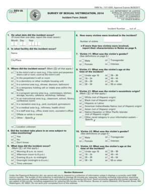 US Sexual Victimization Incident Form