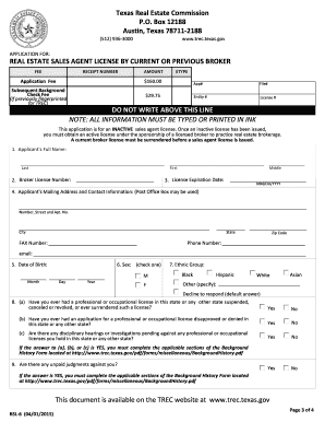 Texas Real Estate Sales Agent License Application