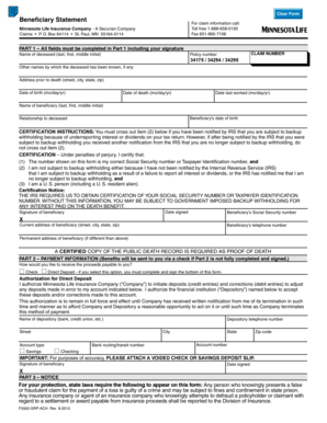Beneficiary Claim Form