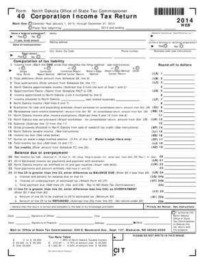 North Dakota Corporation Income Tax Return