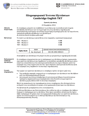 Cambridge English TKT Exam Application Form