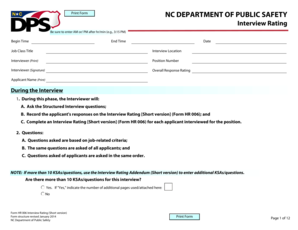NC Interview Rating Form HR 006