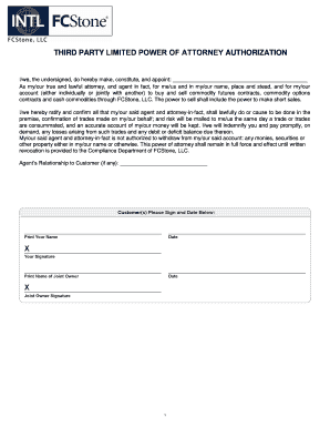 Third Party Limited Power of Attorney Authorization