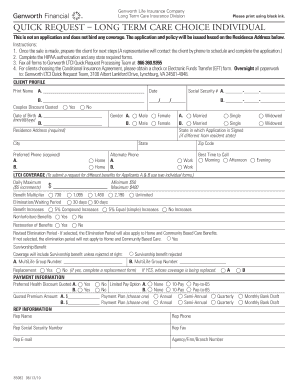 Long Term Care Insurance Quick Request Form