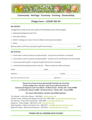 New customer form pdf - Sample Bequests & Pledge Form - Maine Rural Partners - mainerural