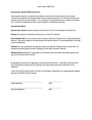 Intramuscular Injection Consent Form