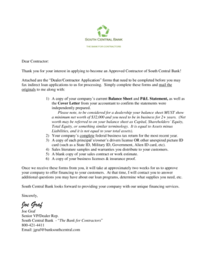 Dealer/Contractor Application Form