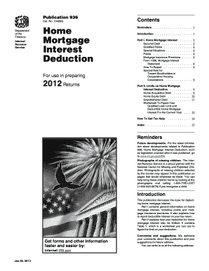 IRS Publication 936 Home Mortgage Interest Deduction