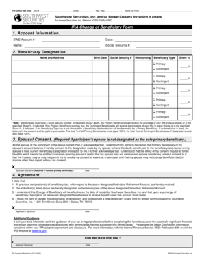 IRA Change of Beneficiary Form