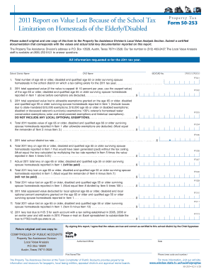 Texas School Tax Property Tax Form 50-253