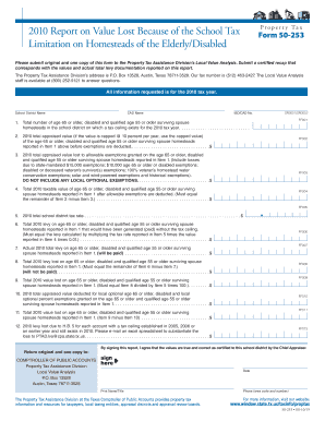 Texas School Tax Property Tax Form 50-253
