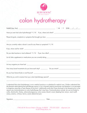Colon Hydrotherapy Consent Form