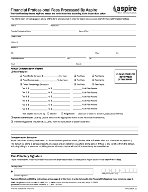 Financial Professional Fees Form