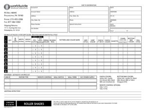 Window Fashion Order Form