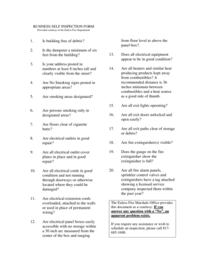 Business Self Inspection Form