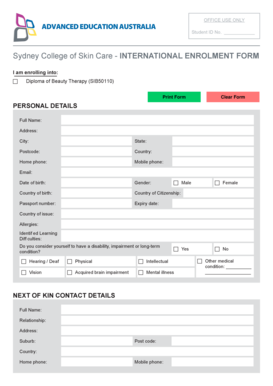 Verbal warning template - SCSC International Enrolment Form - scsc edu