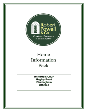 Home Information Pack Index Form