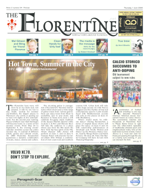 The Florentine Subscription Form
