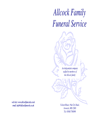 Funeral Service Arrangement Form